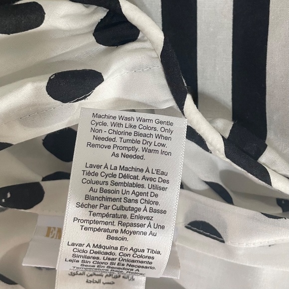 EMILY & MERITT Pottery Barn Teen Black White Cabana Stripe Polka Dot Euro Sham - Picture 8 of 11